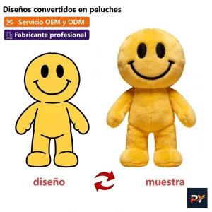 Muñeca Cara Feliz Ecológica de Algodón Orgánico Súper Suave Relleno de Algodón PP Juguete de Mascota Personalizado para Regalo en Eventos
