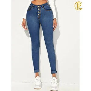 Four Colors 2020 Summer Fashion Button Skinny Sexy Jeans
