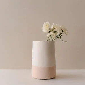 Wholesale Terracotta and White Overlap Ceramic Vase