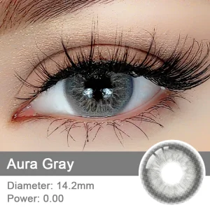 Soft Hydrophilic Contact Lenses with Packaging Affordable Safe Cosmetics for Brown Eyes Aura Gray Natural Eye Contacts
