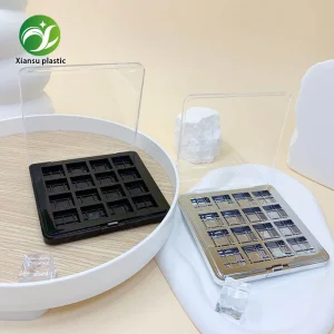 Custom Wholesale Square Clear 16-Color Electroplated Eye Shadow Case Makeup Package