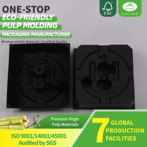 Black Paper Pulp Tray, Eco-Friendly Materials, Medium Soft Texture