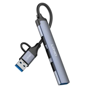 Ldnio Ds-64u USB-a+Type-C to USB3.0*1+USB2.0*3 Plug and Play Docking Station Hub