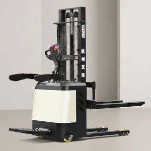 Hangcha Walk-Behind Battery Charger Full Narrow Aisle All Terrain Electric Pallet Stacker PU Tire for Indoor and Outdoor 1.5 Ton 2 Ton Electric Stacker