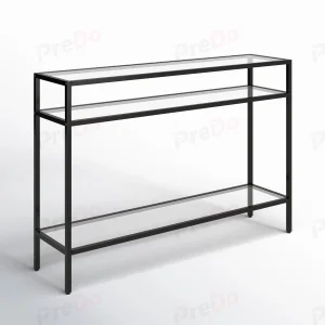 European Minimalist Adjustable Height Console Table Metal Top Shelves Easy Assembly Modern Metal Living Room Entryway Sofa Table