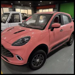 2026 Nuevo Coche Eléctrico de Baja Velocidad Estilo Por Sche Rosa 4 Puertas 4 Asientos Mini EV Vehículo Commuter para Adultos de Hogar Batería de Litio Opcional Aire Acondicionado