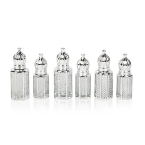 3ml 6ml 12ml Octagon Roll on Attar Glass Essential Oil Bottle for Perfume Oud Oil