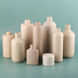 Custom Eco-friendly Wheat Straw and HDPE Biodegradable Bottle Plastic Packaging