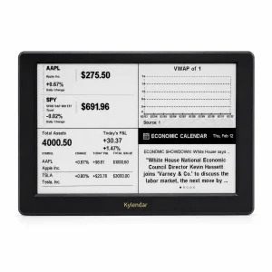 Kylendar Standard E-Ink Smart Finance &amp; Productivity Desk Display Real-Time Market Data &amp; Portfolio Management