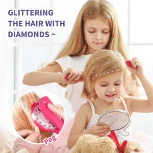Últimos Brinquedos de Maquiagem para Meninas com Brilho de Cabelo de Plástico, Novo Design, Juguetes de Moda