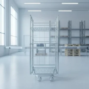 Warehouse Organization Metal Storage Cages Roll Trolley Cart with 600kg Load Capacity