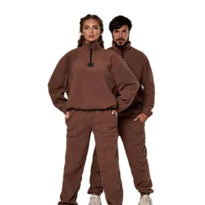 Ky Family Outfits Quarter Zipper Pullover and Loose Pants 2 Piece Set Casual Couple Loungewear