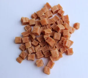 Chewing Snack Squared Shaped Pieces Chicken Flavor Pet Food Dental Treats
