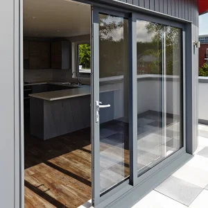 House Exterior Thermal Break Aluminium Profiles Glass Pocket Heavy Duty Patio Sliding Doors