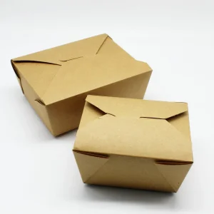 46oz Caja de papel kraft resistente para empaquetar alimentos