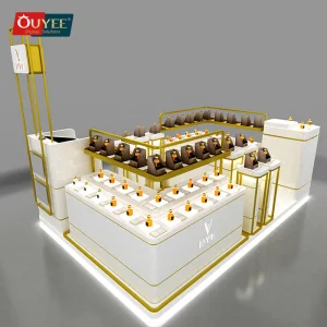 Luxury Perfume Showcase Cabinet Design Jewelry Counter Jewelry Showcase Kiosk Retail Store