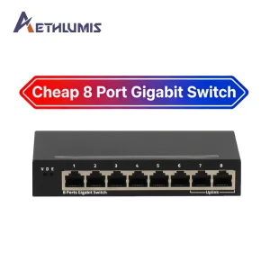 Professional 8 Port Gigabit Unmanaged Switch Metal Case Desktop 10/100/1000M Ethernet Hub with VLAN Mode Network Switch