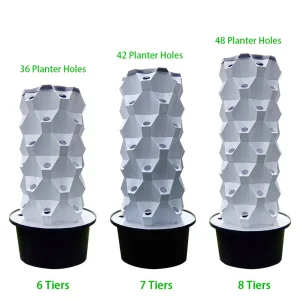 Greenhouse Plated Growing Tower Hydroponic Pineapple Vertical Garden Systems with LED Light