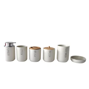 Wholesale Nordic Minimalist Beige Stoneware Bathroom Accessory Set Factories, Exporters