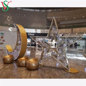 Ramadan Festival Moon Star Motif Lights for Shopping Mall Decorations