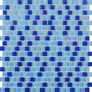 Outdoor Hot Melt Glass Mosaic Manufacturer Cobalt Blue Swimming Pool Tiles