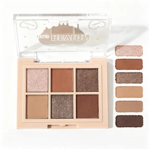 Wholesale Mini Eyeshadow Palette Single Color Metallic Finish Cruelty Free Clear Case High Quality Pink White Glitter Light Fair