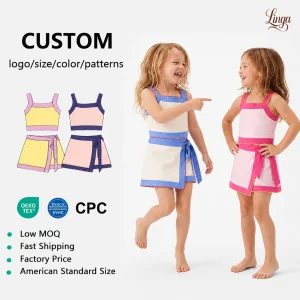 Custom Girls Yoga Set Wrap Skirt
