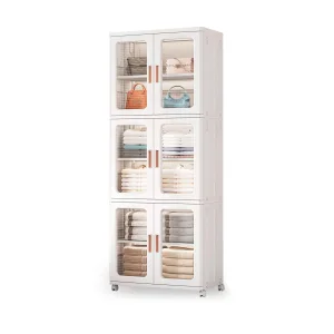 Storage Bins with Lids and Doors Magnetic Foldable Organization Storage Cabinet
