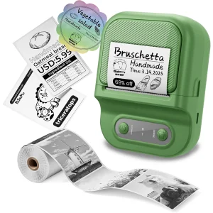 1PC Mini Thermal Label Printer with USB Charging, Portable Office &amp; Study Use for Coffee Notes, Planner Dates, Compact Design, Thermal Printing