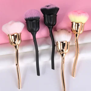 Nail Art Tool Face Makeup Brushes Cleaning Dust Beauty Facial Big Powder Rose Flower Manicure Brush