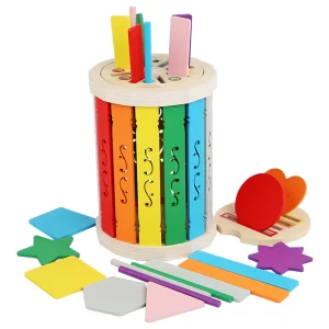 Wooden 3 In1 Learning Color Sorting Developmental Sensory Matching Game