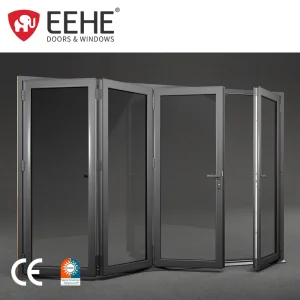 EEHE Exterior Hurricane Resistant Organ Sliding Doors Aluminum Double Glazed Bi-Folding Patio Doors