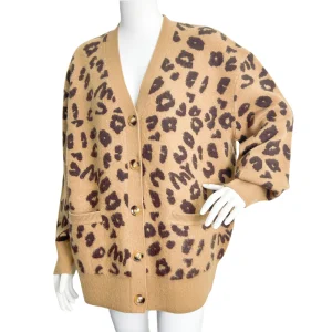 Women's Winter Leopard Pattern Cardigan