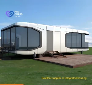 40ft Solar Powered Smart Capsule Space Cabin Tiny House Space Capsule House With Trailer