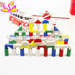 Colorful 80 Pieces Kids Wooden Building Blocks