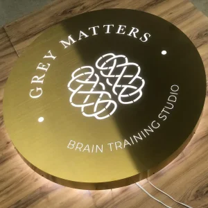Custom Golden Stainless Steel Round Light Box