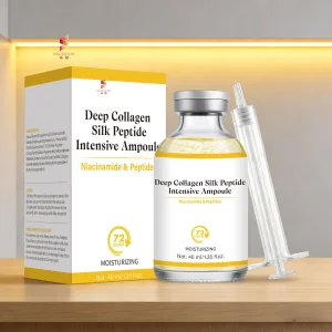 OEM High Quality Deep Collagen Silk Peptide Ampoule Wrinkles Fine Lines Smooth Firming Enhance Skin Elasticity Serum