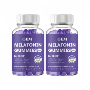 Factory Custom Effective Sleep Aid Health Supplements Blueberry Flavor Magnesium Melatonine Sleeping Gummies