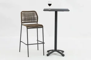 Best Modern Patio Bar Stool with PE Rattan Woven Backrest