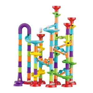 2025 STEM Learning Educational Marble Run Set 113pcs Plastic Construction Building Blocks Kids Maze Race Games