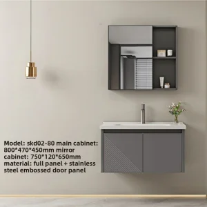 Luxurious Freestanding Bathroom Vanity Set with LED Mirror