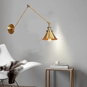 Antique European Style Industrial Metal Wall Sconces LED Light Source Swing Arm Wall Lamp Corridor Lighting Wall Mounted
