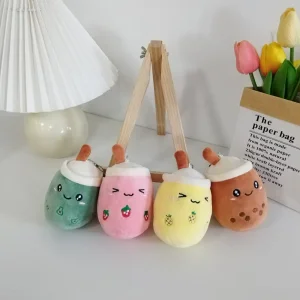 11cm Boba Key Chain Cute Milk Tea Cup Plush Toy Milk Tea Doll Bag Pendant Keychain Bag Hanging Decoration Plush Key Chain