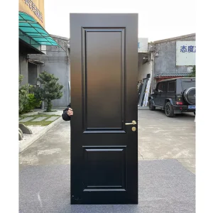 American Solid Wood Interior Doors Modern Wooden Door Design Black Painted Single Flush Door
