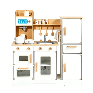 Children's Pretend Play Japanese-style Wooden Kitchen for Kids Large-size Simulation Cooking Set Food Preparation Toy