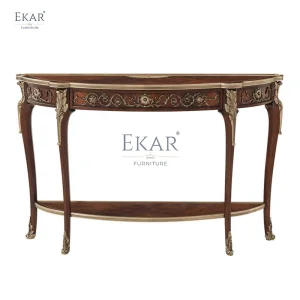 Classic Solid Wood Console Table with Carved Details for Entryway or Living Room