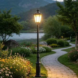 3m 4m Aluminum LED IP65 AC Waterproof Street Garden Lights With Light Sensor &amp; 360 Beam