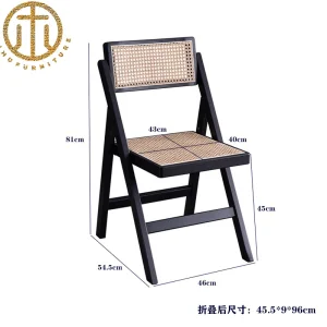 Modern Wooden Square Simple Customizable Folding Lounge Chair