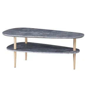 Mesa Lateral de Café Criativa em Madeira de Camadas Duplas no Estilo Nórdico para Varanda