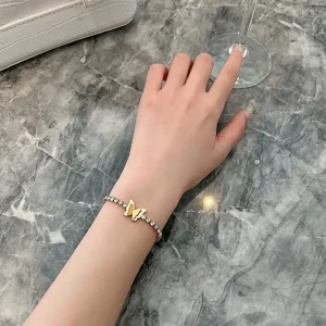 Sf224# موضة 18K سوار تنس من الفولاذ المقاوم للصدأ المطلي بالذهب